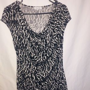 CALVIN KLEIN l Black & White Blouse- L/XL